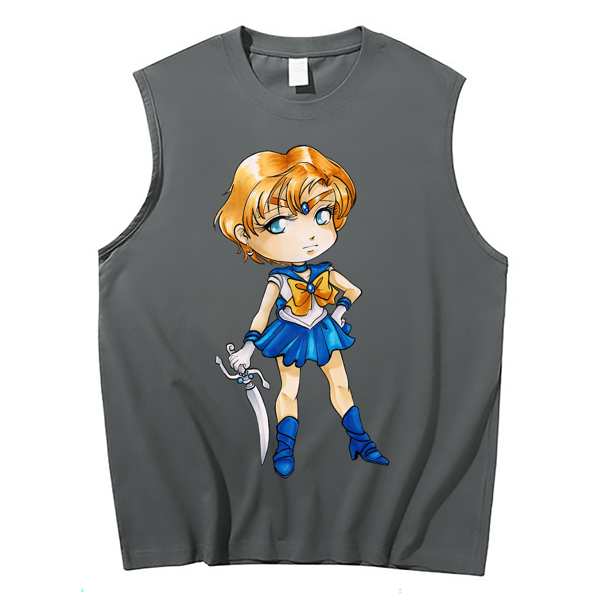 （画像用） 美少女戦士セーラームーン 天王はるか Sailor Moon Tenoh Haruka コットン100％タンクトップ（フロントプリント）
